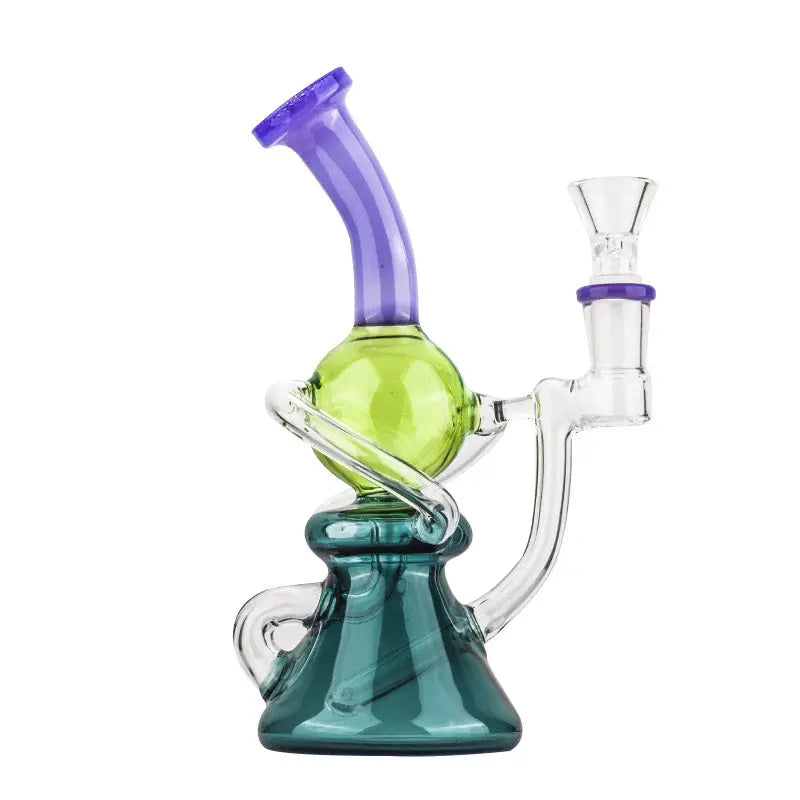 7.5" Colored Recycler Glass Dab Rig