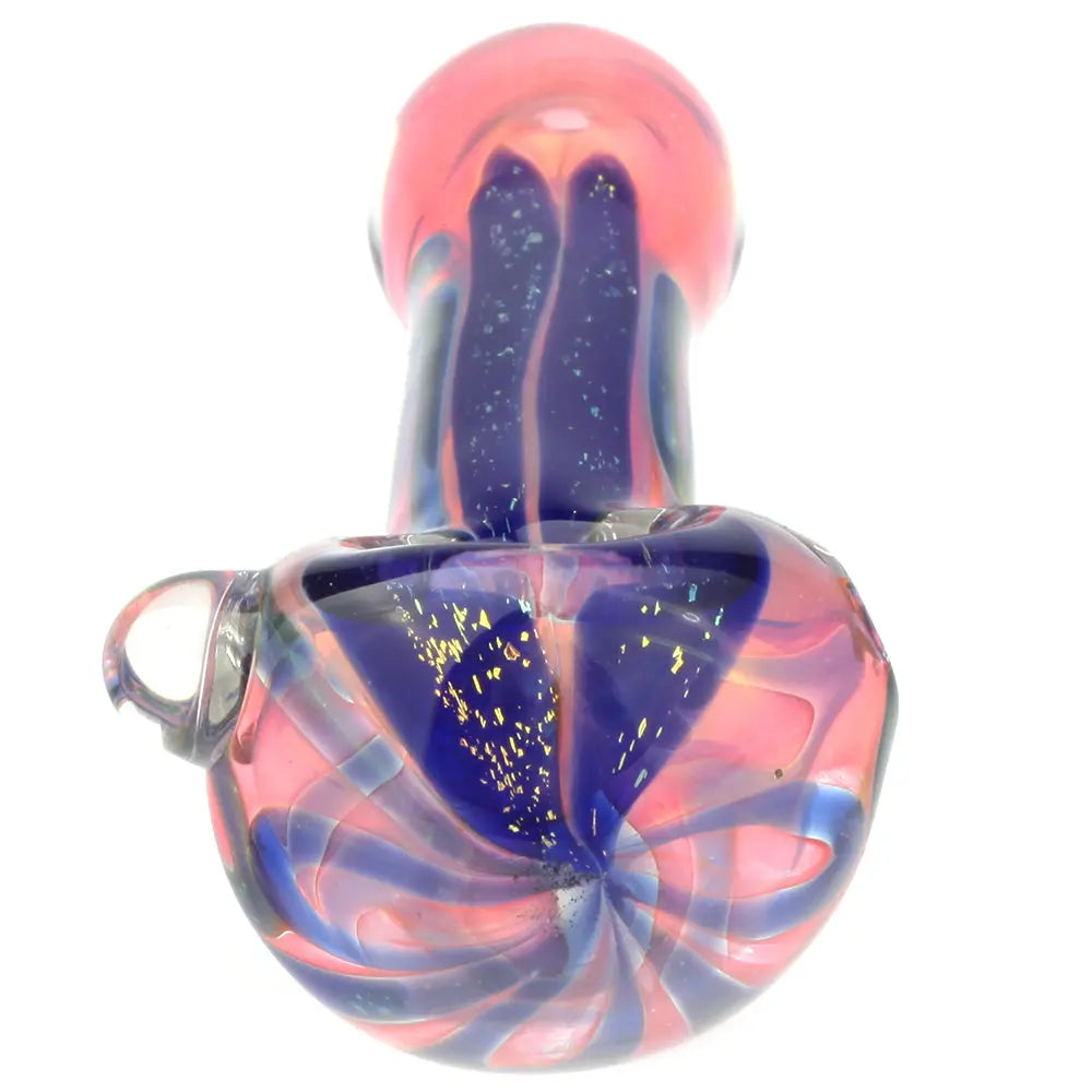 Fumed Purple Color Changing Glass Spoon Pipe w/ Glass Marble