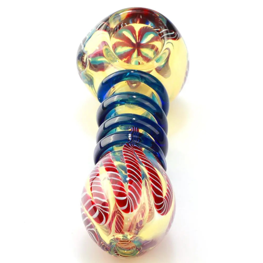 Milli Scheme W/Blue Spiral Glass Orbs Glass Pipe（Random color)