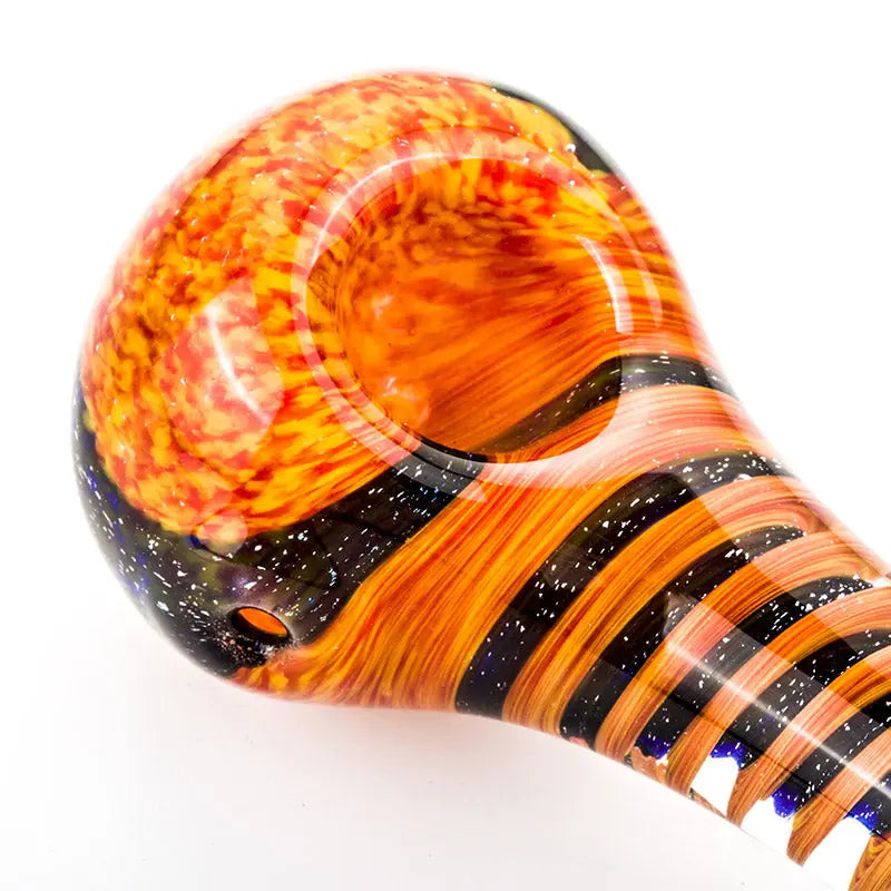 Orange Spiral Pattern Glass Pipe
