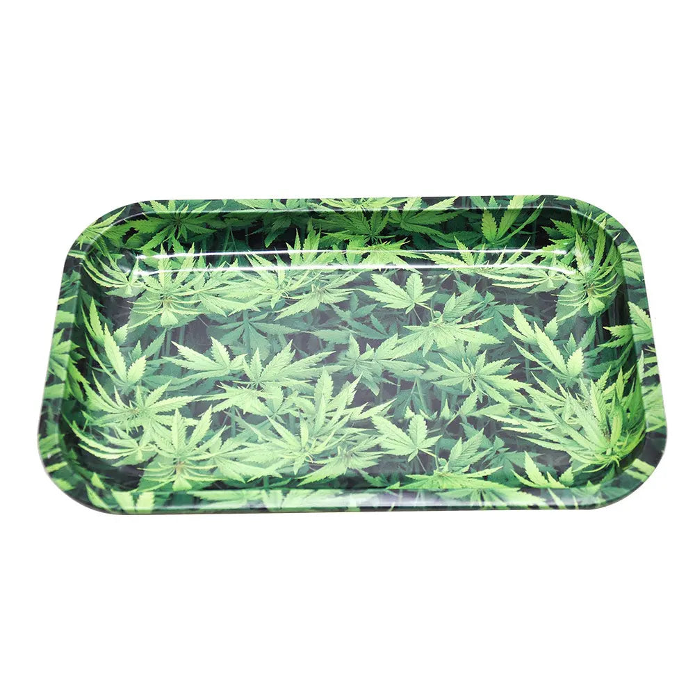 Weed Leaves Theme Rolling Tray